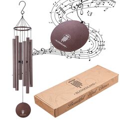 BLESSEDLAND Premium Windspiel 41“, Großer tiefer Ton，6 Metal Tubes, Outdoor-Dekor für Garten, Hof, Patio und Haus(Kupfervene)
