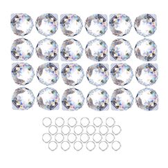 24 Pack Kristalle Zum Aufhängen, 20mm Prisma Sonnenscheinfänger, Als Dekoration, Bunte Regenbogen, Für Kronleuchter, Feng Shui Sonnenfänger (Clear)