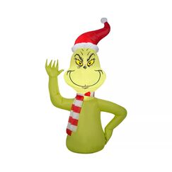 Gemmy Airblown Car Buddy Grinch w/Scarf-Dr. Seuss
