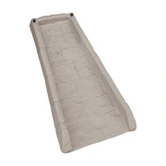 Suncast Einfache Montage für den Außenbereich, dekorativer Poly-Verbundstoff, Regenrinne, Fallrohr, Spritzschutz, effektiv bei jeder Art von Wetter, Steinhelltaupe