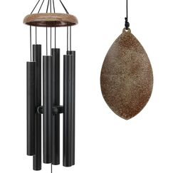 ASTARIN Windspiel für Garten, Gedenkstätte, Beileidsgeschenk, Dekorationen für Terrasse (Metall, Schwarz)