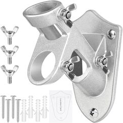 Fahnenmasthalterung, Außenflaggenmasthalterung, robuste Metallflaggenhalterung, Aluminiumlegierung, Outdoor-Flaggenhalterung, stark, rostfrei, 2,5 cm, silberfarben