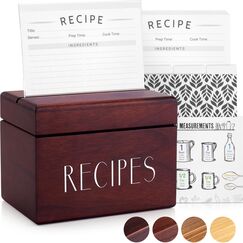 Apace Living Rezeptbox Holz mit blanko Rezeptkarten und Trennkarten – Walnuss Rezeptkiste für die Aufbewahrung Ihrer Rezepte – Exklusiver Rezeptordner Rezeptkasten für bis zu 240 Karten