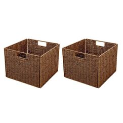 Trademark Innovations Faltbarer Aufbewahrungskorb mit Eisendrahtgestell (2 Stück)