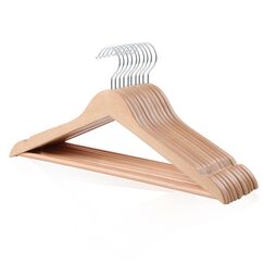 Amazon Basics Holz-Kleiderbügel für Anzüge, 44x22cm, Natürlich, 10er-Pack