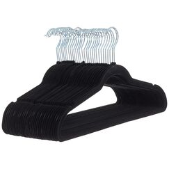 Amazon Basics Samtbügel für Anzüge, 30er-Pack, Schwarz