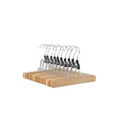 Amazon Basics Holzkleiderbügel für Hosen, Natur, 10er-Pack, Natural, 25x16.5 cm