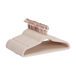 Amazon Basics Kleiderbügel für Anzüge, Samt, schmal, rutschfest, 50 Stück, Rosa (Blush), Gold