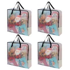 VENO 95 Liter Unterbett Aufbewahrungsbox Mit Griffe Und Reißverschlüssen Aufbewahrungstasche, Klapprad Tasche, Kleideraufbewahrung, Umzugstaschen Tragfähigkeit von 22,7 kg (4er-Pack)