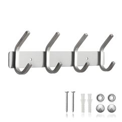 ERWEY Haken edelstahl Hakenleiste aus Edelstahl Garderobenleiste Kleiderhaken Wandhaken rostfrei Mehrzweckhaken Garderobenhaken Wandhaken