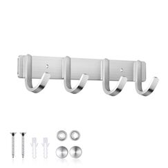 ERWEY Hakenleiste Kleiderhaken, Garderobenleiste Küchenleiste Edelstahl Garderobenhaken Wandhaken für Bad Küche Kleidung Handtuch