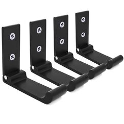 YOCZOX Faltbarer Wandhaken, unsichtbare klappbare Wandhalterung, 4 Pcs Aluminium Wandhalterungshaken, Garderobenständer, Kleiderhaken, Kopfhörerhalter, Ideal für Küche Zimmer etc, Schwarz