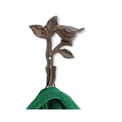 Comfify Vogel auf Ast Wandhaken - Metall, strapazierfähig, rustikal, Vintage, recyceltes Metall, dekorative Geschenkidee - 4.75x1.8x6 - Mit Schrauben und Dübeln - Braun