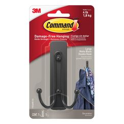 Command 17036BUKN Doppelhaken, groß, mattschwarz