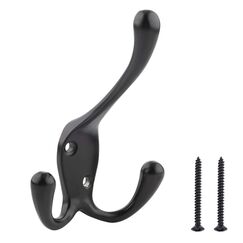 Amazon Basics – AB5100-FB-5 Garderobenhaken, Mattschwarz