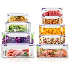 KICHLY 18er Vorratsdosen Mit Deckel (9 Behälter, 9 Deckel) Frischhaltedosen, Meal Prep Boxen Auslaufsicher Gefrierbehälter, BPA-Frei Küchen Aufbewahrungsbox Organizer (Blau)