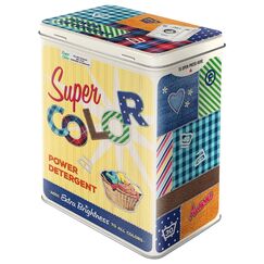 Nostalgic-Art Retro Vorratsdose L, 3 l, Super Color Detergent – Geschenk-Idee für Dein Zuhause, Große Blech-Dose, Vintage Design