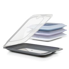 TATAY Aufschnittboxen für Kühlschrank | 4er Set Standard | Frischhaltedosen mit Deckel, Stapelbar | Geeignet für Gefrierschrank, Mikrowelle und Spülmaschine | BPA-frei, 17x3,2x25,2 cm, Pastellfarben