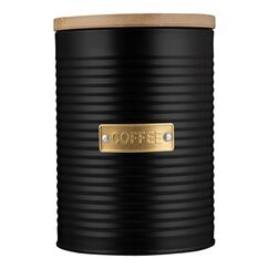 TYPHOON OTTO Kaffeedose luftdicht 1,4 L, Bambusdeckel und Silikondichtung, dekorativer Kaffeebohnen Behälter aus beschichtetem Stahl, Aufbewahrungsdose für ca 500g Kaffeebohnen, -pulver & Kaffeepads