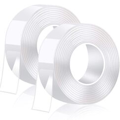 Doppelseitiges Klebeband Extra Stark, Waschbares Spurlos Dünn Nano Tape, Transparent und Ablösbar Beidseitiges Klebeband für Teppich, Zuhause, Küche, Auto oder Büro(10M * 2CM * 2MM)