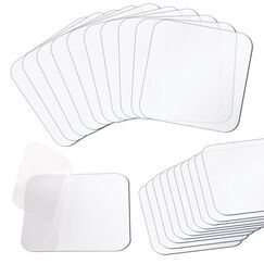 Ailvor Doppelseitiges Klebeband, 20 Stück Doppelseitige Klebepads, Spurloses Waschbares Klebeband Extra Stark, Nano Klebepads Transparent für Teppich, Fliesen, Küche (Quadratisch, 6 * 6cm)