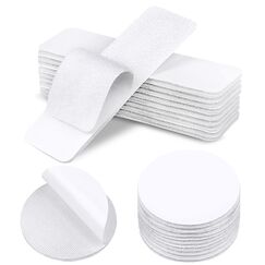Klettband Selbstklebend Extra Stark, 20 Stück 30 x 100mm Weiß Klettverschluss und Rund Klettband Doppelseitig für Boden,Gläser, Plastik, Metalle, Klettstreifen für DIY-Projekte, Bürobedarf