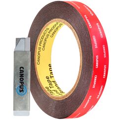 CANOPUS Profi Doppelseitiges Klebeband Extra Stark 3m x 19mm 5952 Wasserfest Schwarz, Indoor & Outdoor, Hochtemperaturbeständig Nummernschild Auto Klebeband