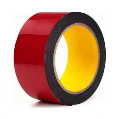 LLPT Doppelseitiges Klebeband Montageband Schweres wasserfestes schwarzes Schaumstoffband 2,5cm x 5,5m Länge ohne Rückstände für Kfz-Dekorationen (2,5cm)