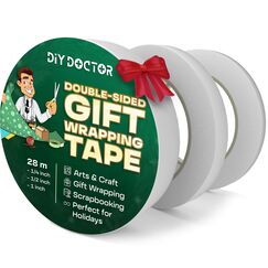 DIY Doctor Doppelseitiges Klebeband - Doppelseitiges Klebeband - Bastelband - 3 durchsichtige Rollen 28m lang (6,3mm, 12,6mm & 24,5mm Breite)