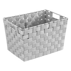 WENKO Aufbewahrungskorb Adria M Grau - Badkorb, Küchenkorb Fassungsvermögen: 13.2 l, Polypropylen, 35 x 22 x 25.5 cm, Grau