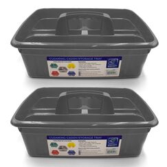 Aufbewahrungskorb mit Griff, ideal unter der Küchenspüle, für Reinigungsmittel, als Werzeugaufbewahrung Silberfarben, 2 Stück