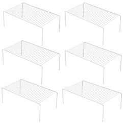 IPEGTOP 6 Stück großer Gefrierschrank-Regal, rostfreier Edelstahl, Küchenorganizer, platzsparend, für Kühlschrank, Speisekammer, Arbeitsplatten – Weiß