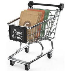 KUSOVILI Metall Teebeutel- & Zuckerpackungshalter Aufbewahrung, Mini Wagen Organizer für Kaffee, Tee, Süßigkeiten, Süßstoffe, Sahneportionen, Perfekt für Zuhause, Teeraum und Café