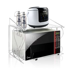 Dazone Weißes Metallregal für Mikrowelle, 1 Regalbrett, Industriell, Aufbewahrungsregal für Küche