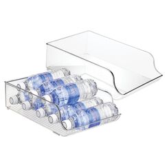 InterDesign iDesign Wasserflaschen-Organizer für Kühlschrank, 2er-Set, transparent
