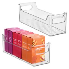 iDesign 73430M2EU Aufbewahrungsboxen für Kühlschrank Gefrierschrank Küche, 2 Stück, 12,7 x 12,7 x 36,83 cm, durchsichtig, plastik