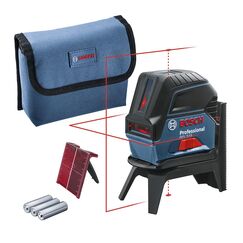 Bosch Professional Kreuzlinienlaser GCL 2-15 mit Halterung, 3x AA Batterien, Zieltafel, Schutztasche, Einlage f&uuml;r L-BOXX, Karton (Arbeitsbereich: 15m)