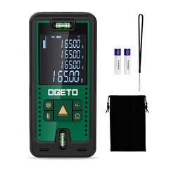 Laser Entfernungsmesser 50m, OGETO Laser Entfernungsmesser mit LCD Hintergrundbeleuchtung, 99 Datens&auml;tze, M/In/Ft, Pythagoras/Abstand/Fl&auml;che/Volumen Messungen(2*AAA Batterien, IP54)