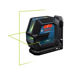 Bosch Professional Linienlaser GLL 2-15 G (gr&uuml;ner Laser, Innenbereich, Halterung LB 10, sichtbarer Arbeitsbereich: bis 15 m, 4x AA-Batterie, in Kartonschachtel)