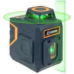 CIGMAN Kreuzlinienlaser Gr&uuml;n Selbstnivellierend (Honrizontale 360 Grad- Laserlinie + vertikale Laserlinie) mit wiederaufladbarer Batterie, CM605
