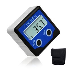 GAIN EXPRESS Digitaler Winkelmesser, Digital Wasserwaage Bevel Box mit LCD Display, IP54 Digitaler Winkelmesser Neigungsmesser 360&deg;-Flip-Screen (Batterie enthalten)