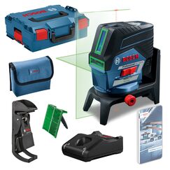 Bosch Professional 12V System Kreuzlinienlaser GCL 2-50 CG (1x Akku 12V + Ladeger&auml;t, gr&uuml;ner Laser, Innenbereich, mit App-Funktion und Halterung, sichtbarer Arbeitsbereich: bis 20 m, in L-BOXX)
