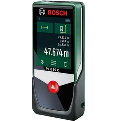 Bosch Laserentfernungsmesser PLR 50 C (Distanz bis 50m pr&auml;zise messen, Touch-Display, Messfunktionen mit integrierter Hilfe)