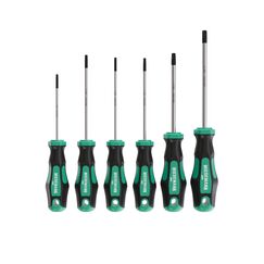 TX Schraubendreher Set f&uuml;r Torx Schrauben 6 tlg. mit ENSURE-Tip aus Q-50 Stahl von WIESEMANN 1893 I T10, T15, T20, T25, T30, T40 I Mit Magnetischer Spitze I 81147