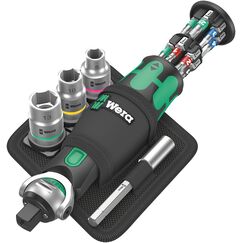 Wera 05004281001 8009 Zyklop Pocket Set 2, Knarren Satz, 17-teilig, Schwarz-gr&uuml;n
