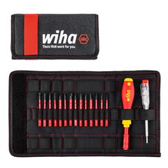 Wiha Schraubendreher und Bit Set slimVario (36068) 17 tlg. in Falttasche | VDE Elektriker | ( Schlitz, Kreuzschlitz, Torx, PlusMinus, Spannungspr&uuml;fer)