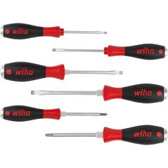 Wiha Schraubendreher Set mit Schlagkappe SoftFinish&reg; (21250) 6 tlg. I Schraubenzieher Satz Alltag, Handwerk, Industrie I Schraubwerkzeug Schlitz/Kreuz