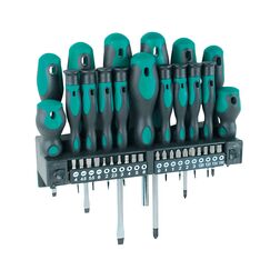 Br&uuml;der Mannesmann Schraubendreher- und Bit-Set 37-tlg., ergonomischer Zweikomponentengriff, Chrom-Vanadium-Stahl, vielseitig f&uuml;r Haushalt, Werkstatt und Reparaturen | M11415