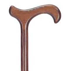 Gehstock in braun aus Buchenholz mit Derbygriff
