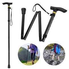 Thlevel Faltbar Gehstock Bergstock Spazierstock Wanderstock Canes Urlaubs H&ouml;henverstellbar rutschfest Leicht Unisex